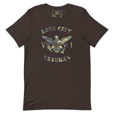 Love City Veteran Green Camo Virgin Islands Flag Unisex T-Shirt